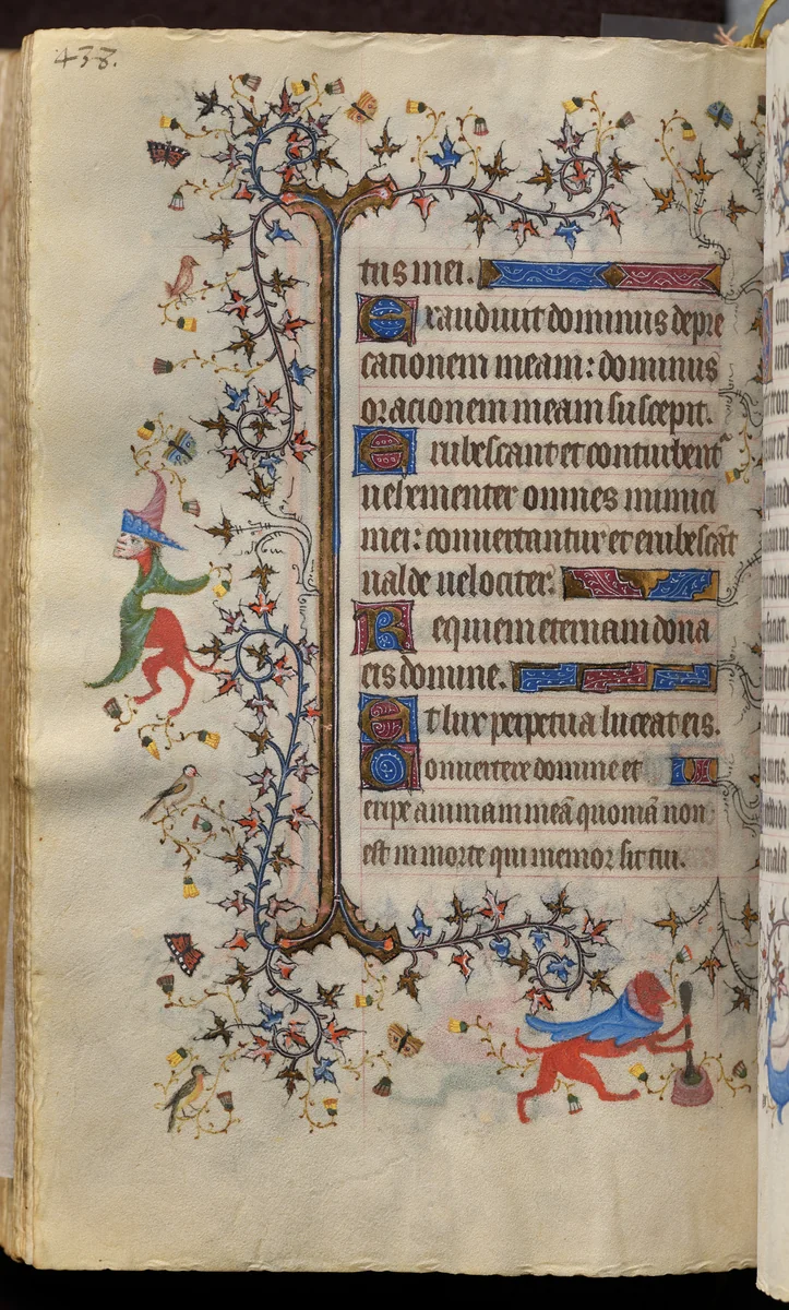 Hours of Charles the Noble, King of Navarre (1361-1425): fol. 213v, Text by Master of the Brussels Initials and Associates, book, 1400-1410