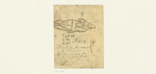 Boerderij en een staande man by Hendrick Goltzius, drawing, 1593-1599