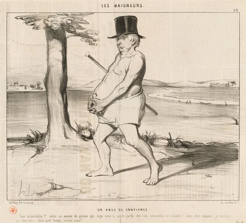 Un Abus de confiance by Honoré Daumier, print, 1842