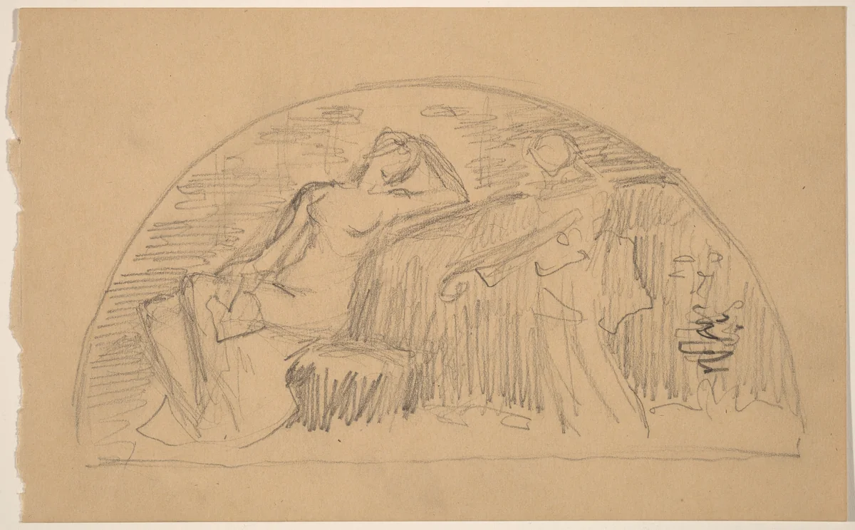 Study for a Lunette by Charles Sprague Pearce, drawing, 1890-1897