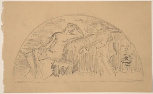 Study for a Lunette by Charles Sprague Pearce, drawing, 1890-1897