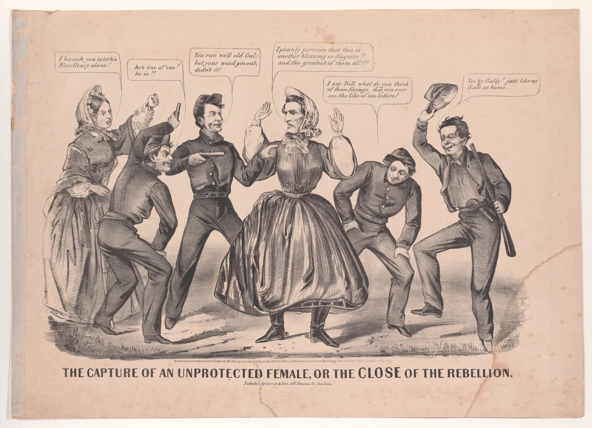 The Capture of an Unprotected Female, or the Close of the Rebellion by John Cameron, print, 1865