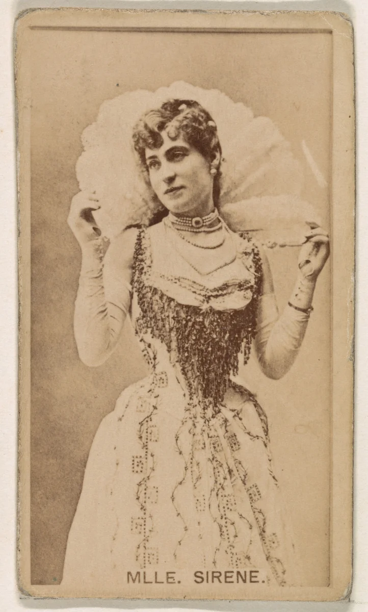Mlle. Sirene, from the Actresses series (N245) issued by Kinney Brothers to promote Sweet Caporal Cigarettes by Kinney Brothers Tobacco Company, photograph, 1890