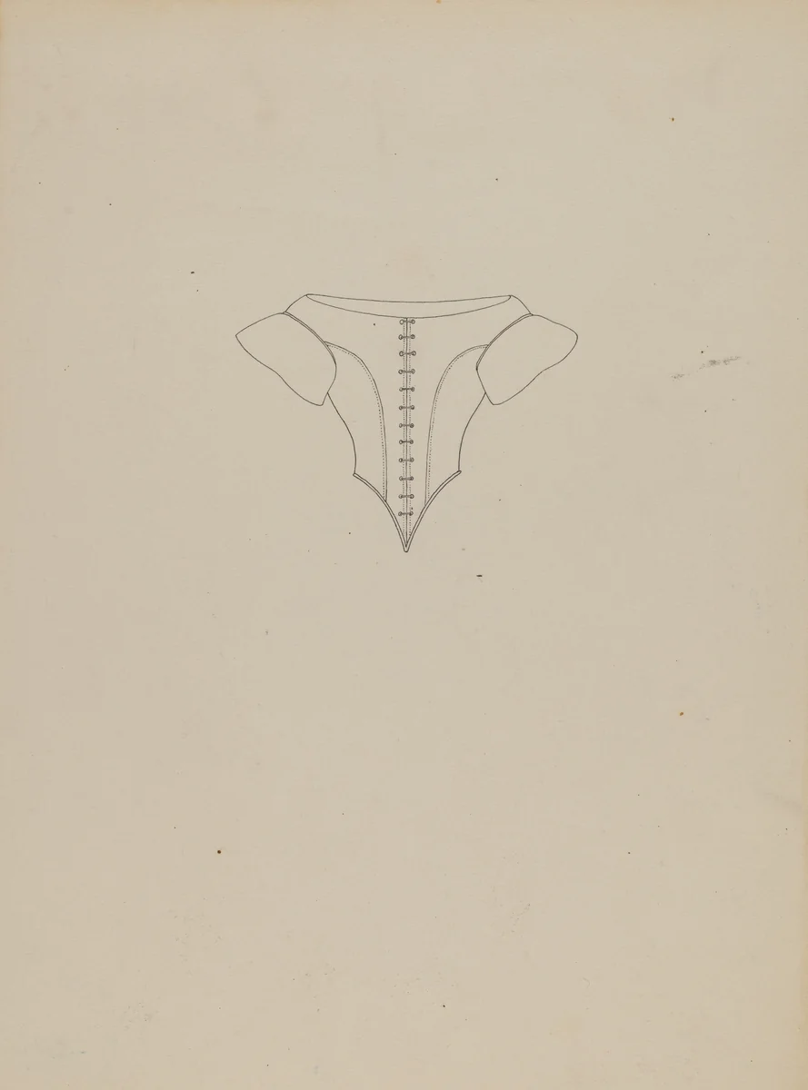 Evening Bodice, Line Drawing by Mae A. Clarke, index of american design, 1937