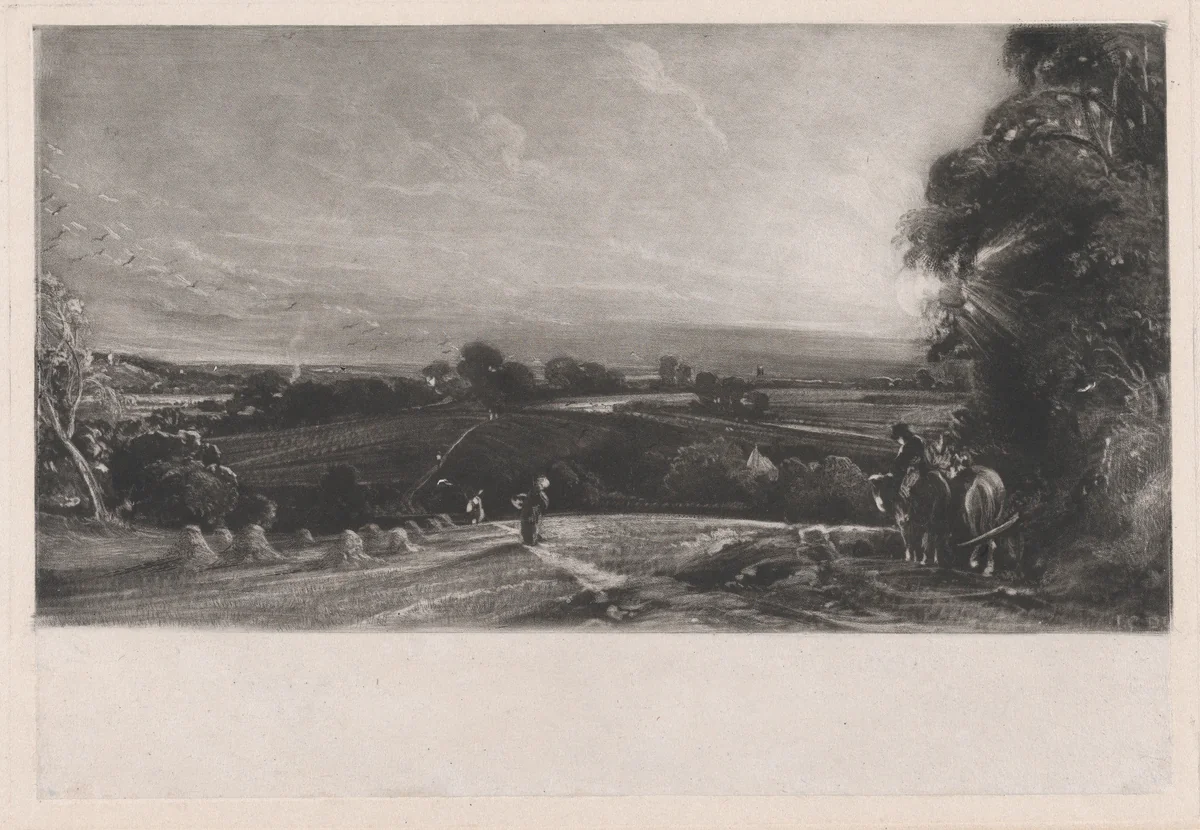 Autumnal Sunset by David Lucas, print, 1830