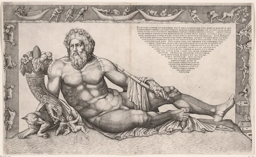 Rivier de Tiber by Nicolas Beatrizet, print, 1525-1565
