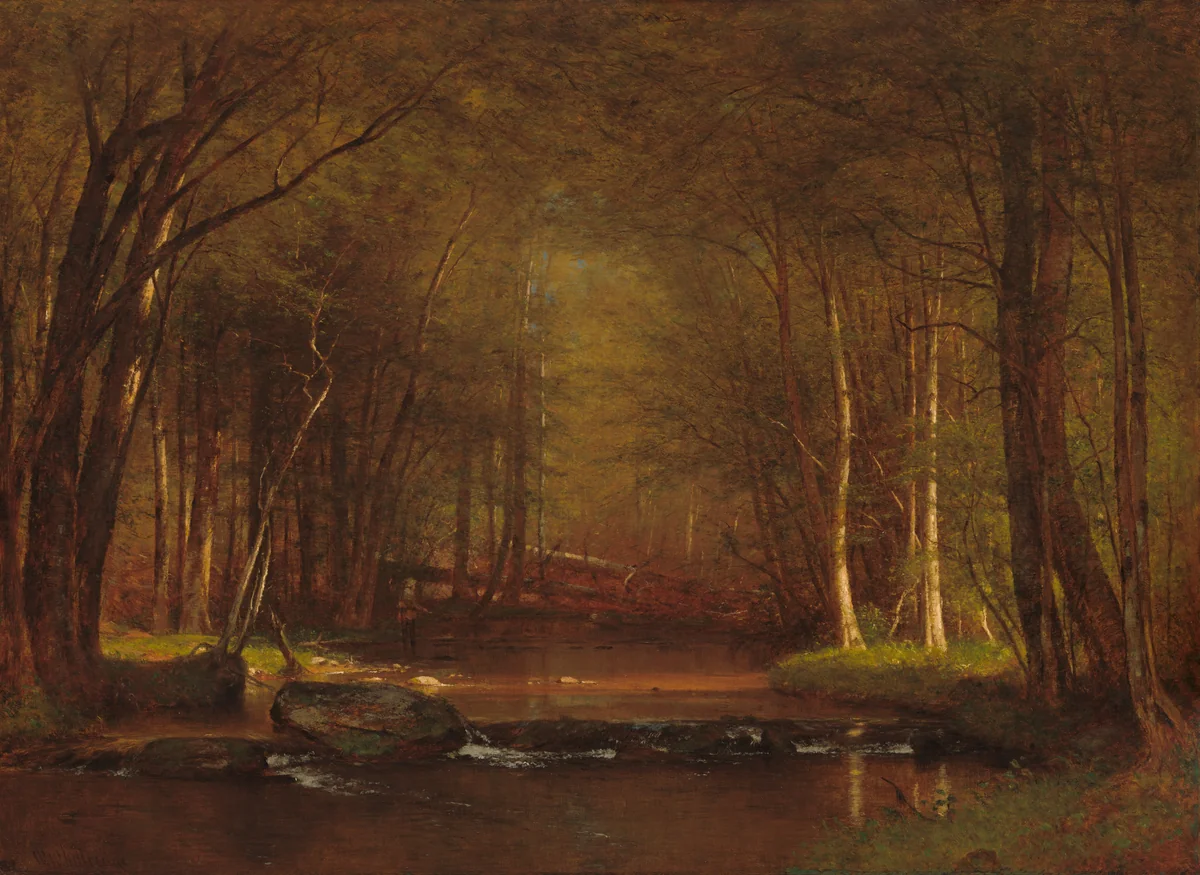 Trout Brook in the Catskills by Worthington Whittredge, painting, 1875
