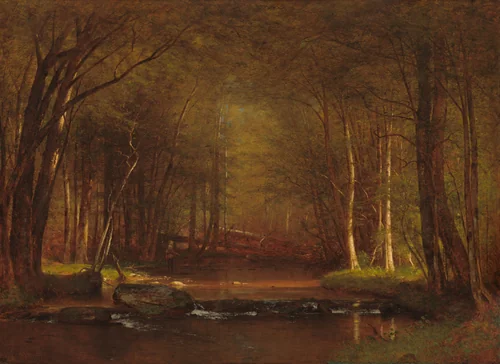 Trout Brook in the Catskills by Worthington Whittredge, painting, 1875