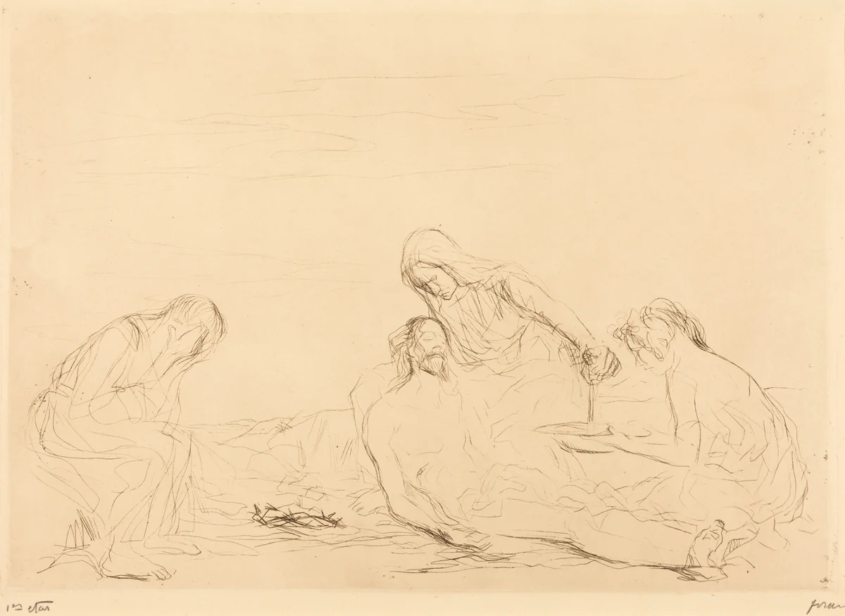 Pietà (3e planche) (Pietà) (third plate) by Jean-Louis Forain, print, 1910
