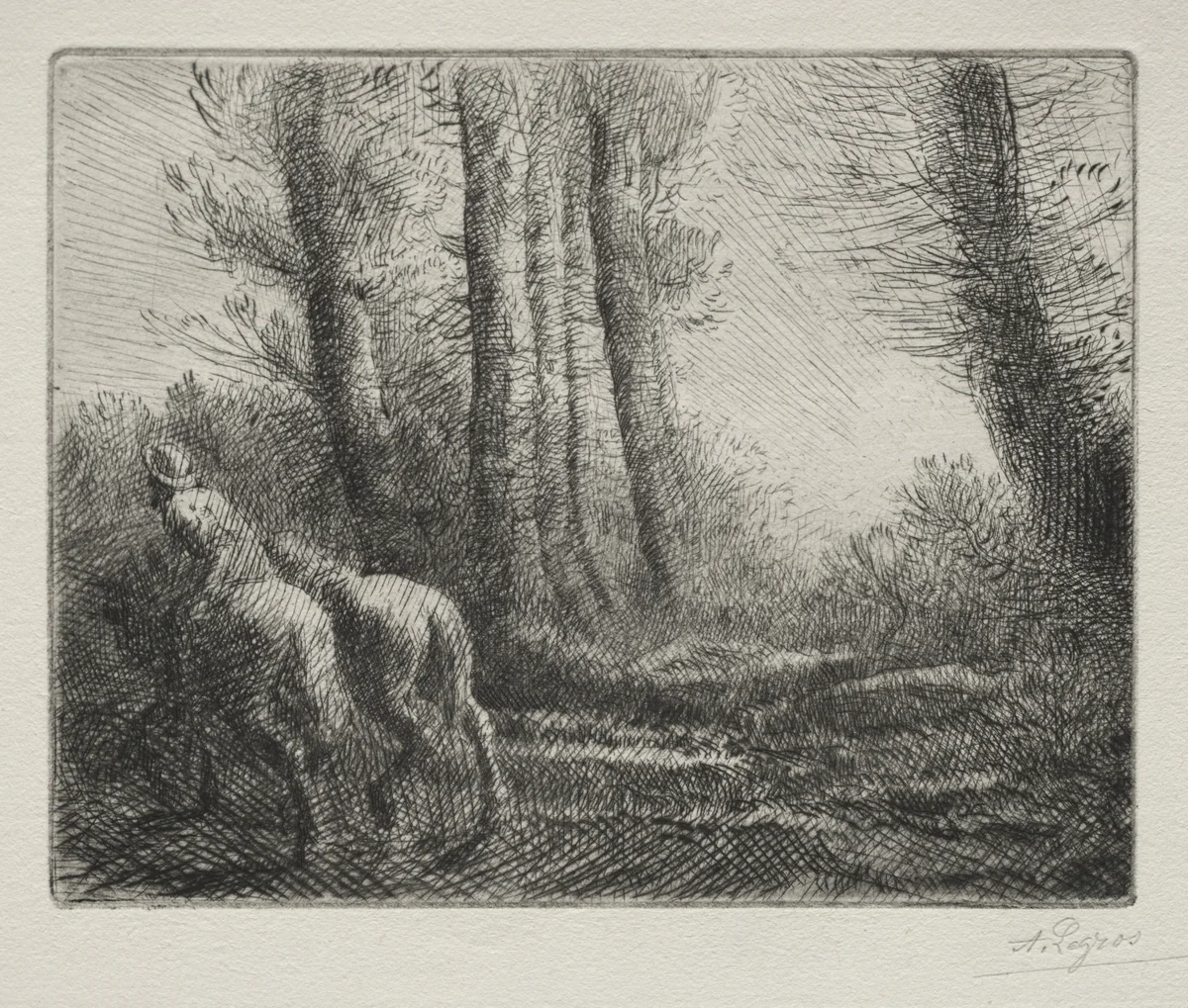 Returning from Tilling the Land by Alphonse Legros, print, 1857-1911