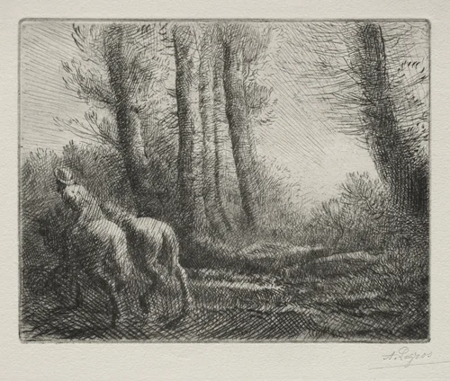 Returning from Tilling the Land by Alphonse Legros, print, 1857-1911