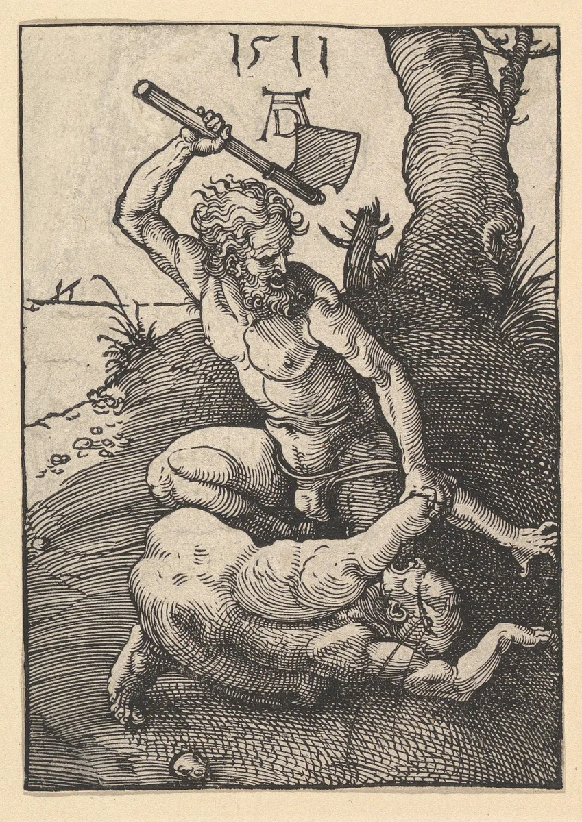 Cain Killing Abel by Albrecht Dürer, print, 1511