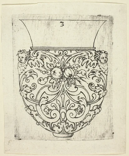 Plate 3, from twenty ornamental designs for goblets and beakers by Master A.P. German, print, 1604
