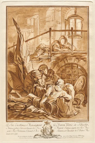 Guardhouse by Per Gustaf Floding; François Boucher, print, 1762