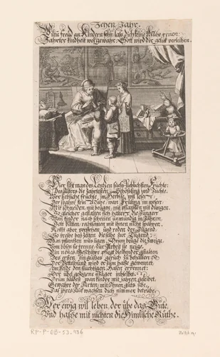 Biddend gezin by Conrad Meyer, print, 1675