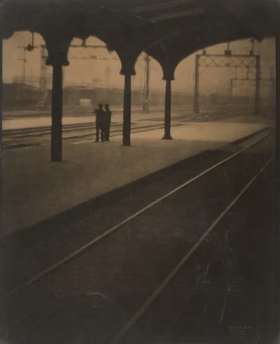 In the Lackawana Yards, Hoboken by Paul Anderson, photograph, 1910
