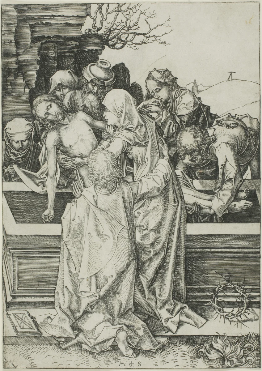 The Entombment, from The Passion by Martin Schongauer, print, 1475-1485