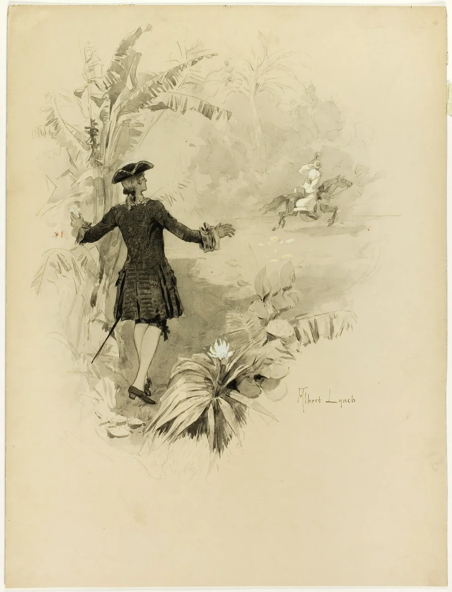 Study for Illustration for Aline, Queen of Golconda by Albert Lynch, drawing, 1871-1900