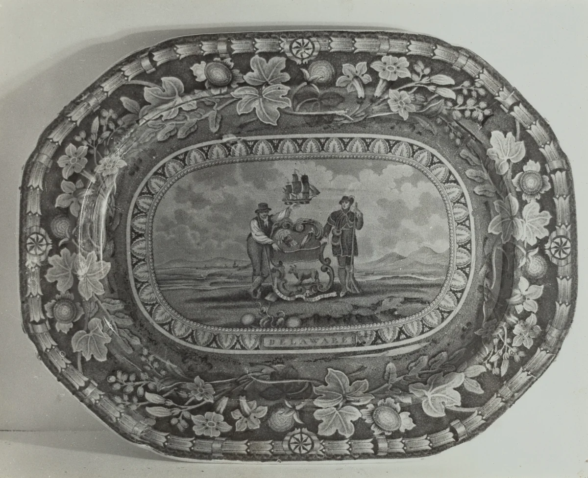 Platter - "Delaware Arms" by Helmut Hiatt, index of american design, 1936
