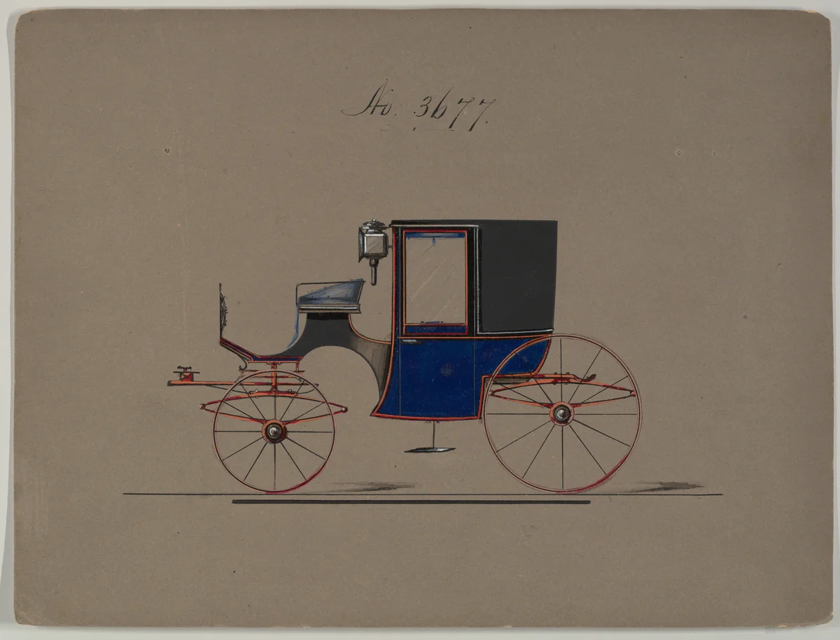 Brougham #3677 by Brewster & Co., drawing, 1881