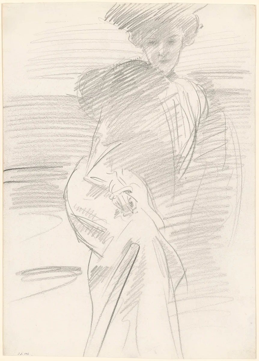 Seated Woman by John Singer Sargent, drawing, 1890-1900