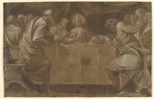 The Last Supper by Pier Francesco Mazzucchelli, drawing, 1603-1613