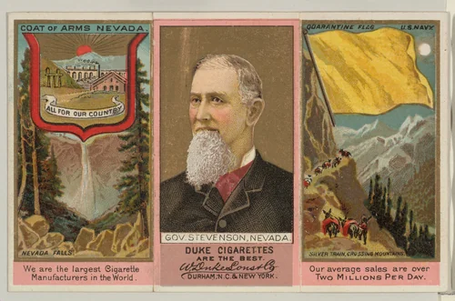 Governor Stevenson, Nevada, from "Governors, Arms, Etc." series (N133-2), issued by Duke Sons & Co. by W. Duke, Sons & Co., print, 1885-1892