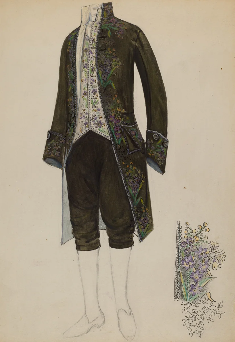 Man's Court Suit by Jessie M Benge, index of american design, 1936