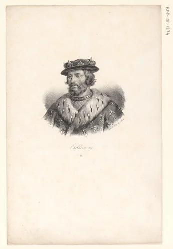 Portret van Childerik III by anonymous, print, 1818-1842