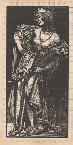 Vrouw met luit by Johannes Josephus Aarts, print, 1881-1934