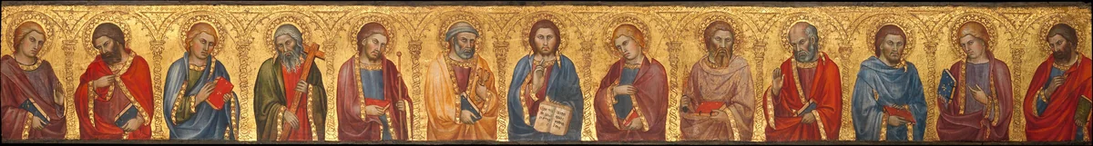 Christ and the Twelve Apostles by Taddeo di Bartolo, painting, 1395-1405