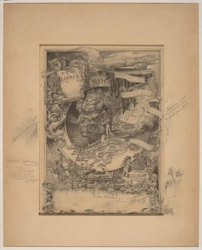 The Bookplate of the Printer's Devil by Francis Scott King; Edwin Babcock Holden, drawing, 1895