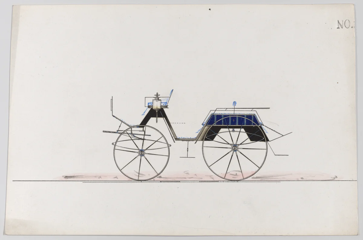 Carriage Design (unnumbered) by Brewster & Co., drawing, 1865-1875