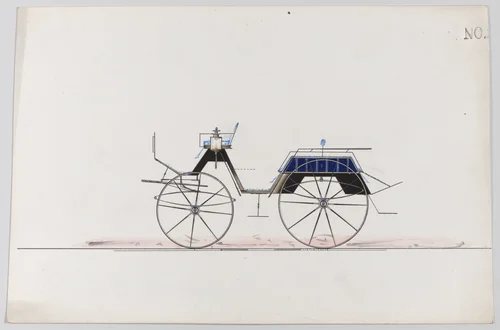 Carriage Design (unnumbered) by Brewster & Co., drawing, 1865-1875