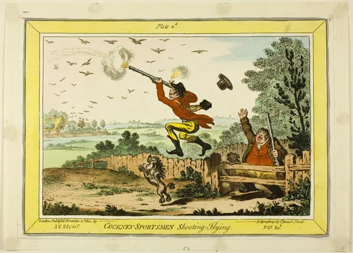Cockney Sportsmen Shooting Flying by James Gillray, print, 1800