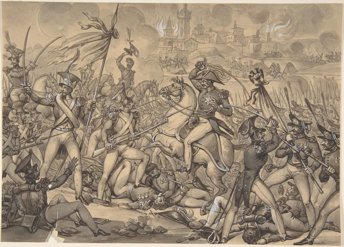 The Battle of ? by anonymous, drawing, 1800-1899