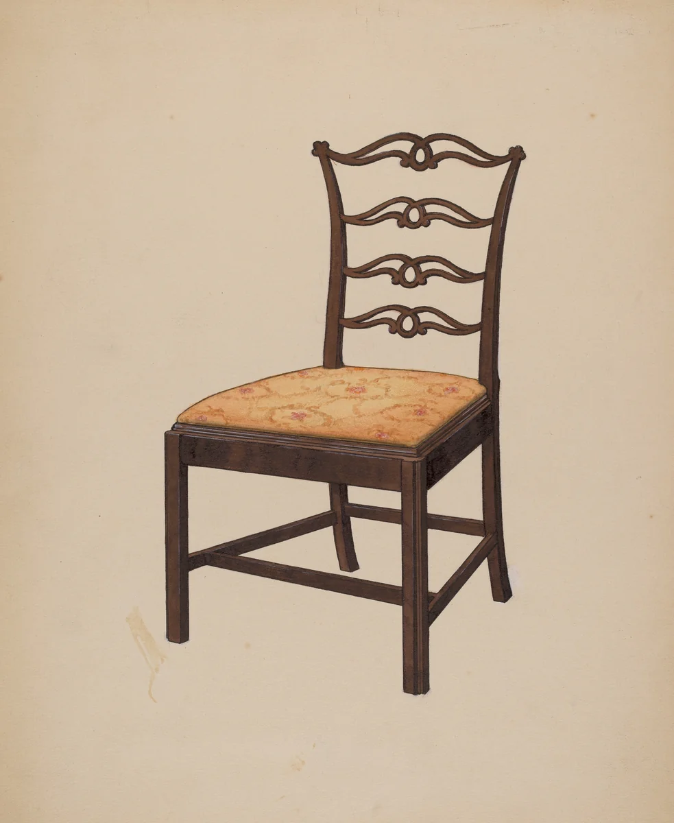 Chippendale Chair by Edward A. Darby, index of american design, 1935-1942