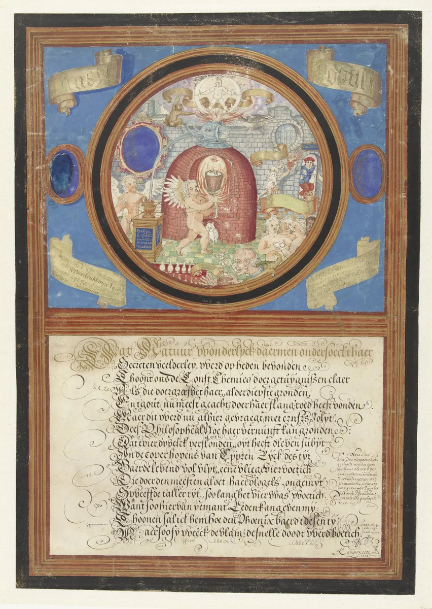 De Alchemie by Paulus de Kempenaer, drawing, 1606