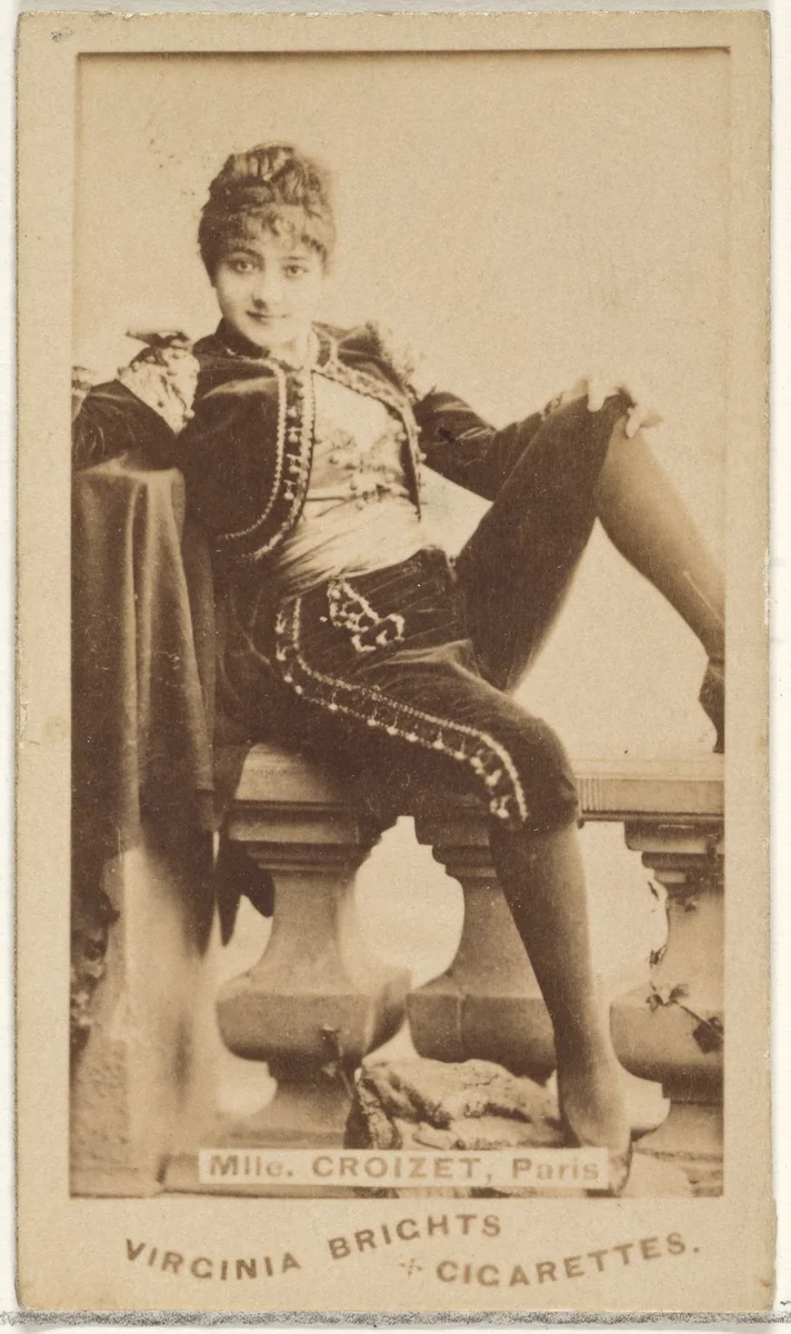 Mlle. Croizet, Paris, from the Actors and Actresses series (N45, Type 1) for Virginia Brights Cigarettes by Allen & Ginter, photograph, 1885-1891
