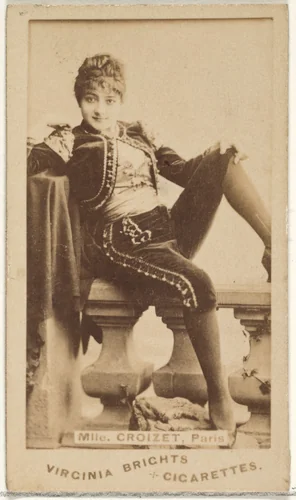 Mlle. Croizet, Paris, from the Actors and Actresses series (N45, Type 1) for Virginia Brights Cigarettes by Allen & Ginter, photograph, 1885-1891