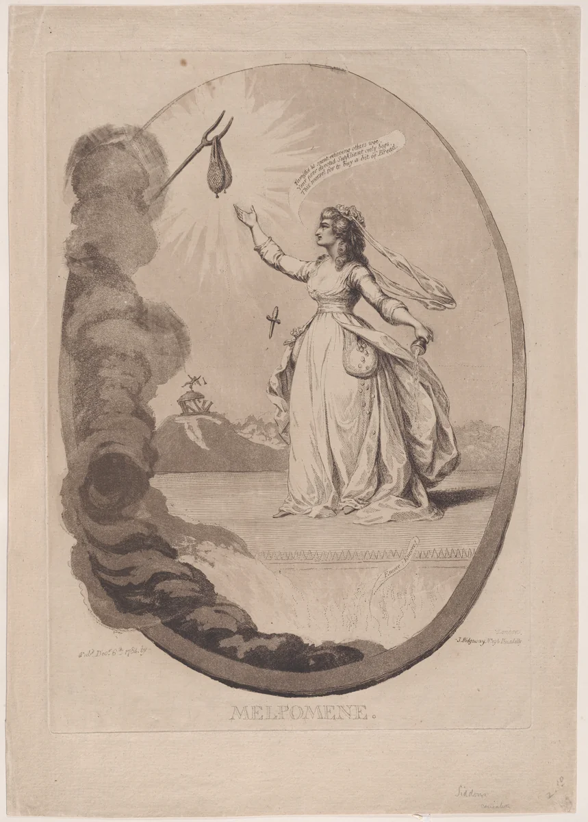 Melpomene by James Gillray, print, 1784