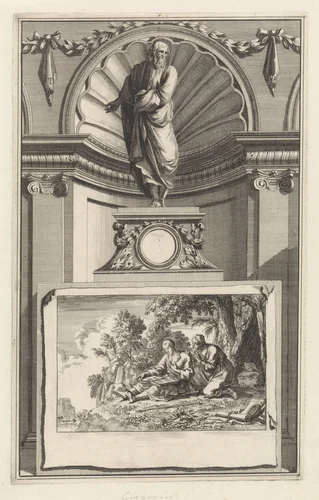 H. Gregorius van Nazianze de Jongere, kerkvader by Jan Luyken, print, 1698