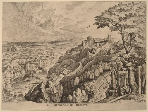 S. Hieronymus in Deserto (Saint Jerome in the Desert) by Lucas van Doetechum
Johannes van Doetechum
Pieter Bruegel
Hieronymus Cock, print, 1555-1557