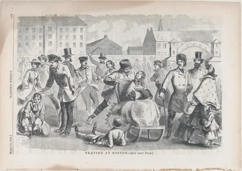 Skating at Boston (from "Harper's Weekly," Vol. III) by Winslow Homer, print, 1859