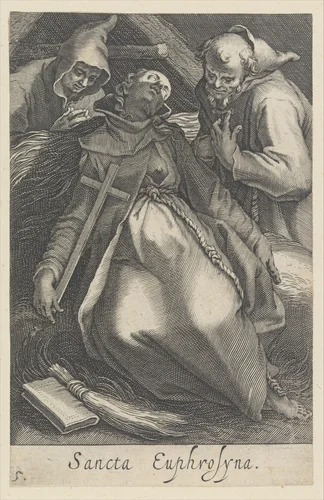 Sancta Euphrolyna, from "Female Hermits" by Abraham Bloemaert, print, 1600-1633
