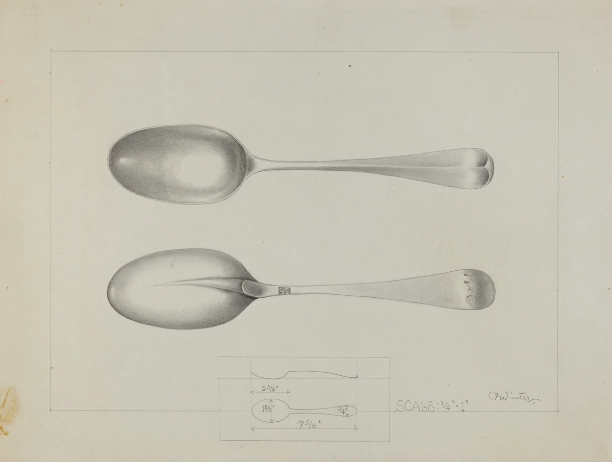 Silver Spoon by Charlotte Winter, index of american design, 1936