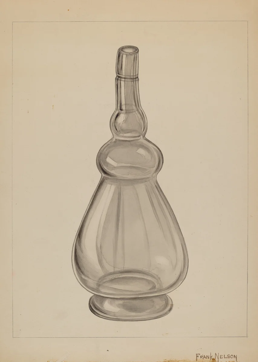 Wine Bottle by Frank Nelson, index of american design, 1937