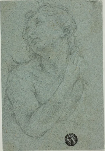 Half-Length Praying Figure by Carlo Cignani, drawing, 1648-1719