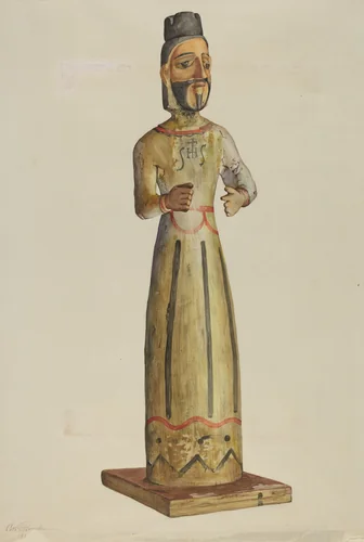 Bulto (St. Ignatius) by Carl O'Bergh, index of american design, 1938