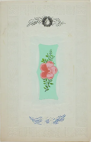 Untitled Valentine (Pink Flower on Green) by Unknown Artist, other, 1801-1900